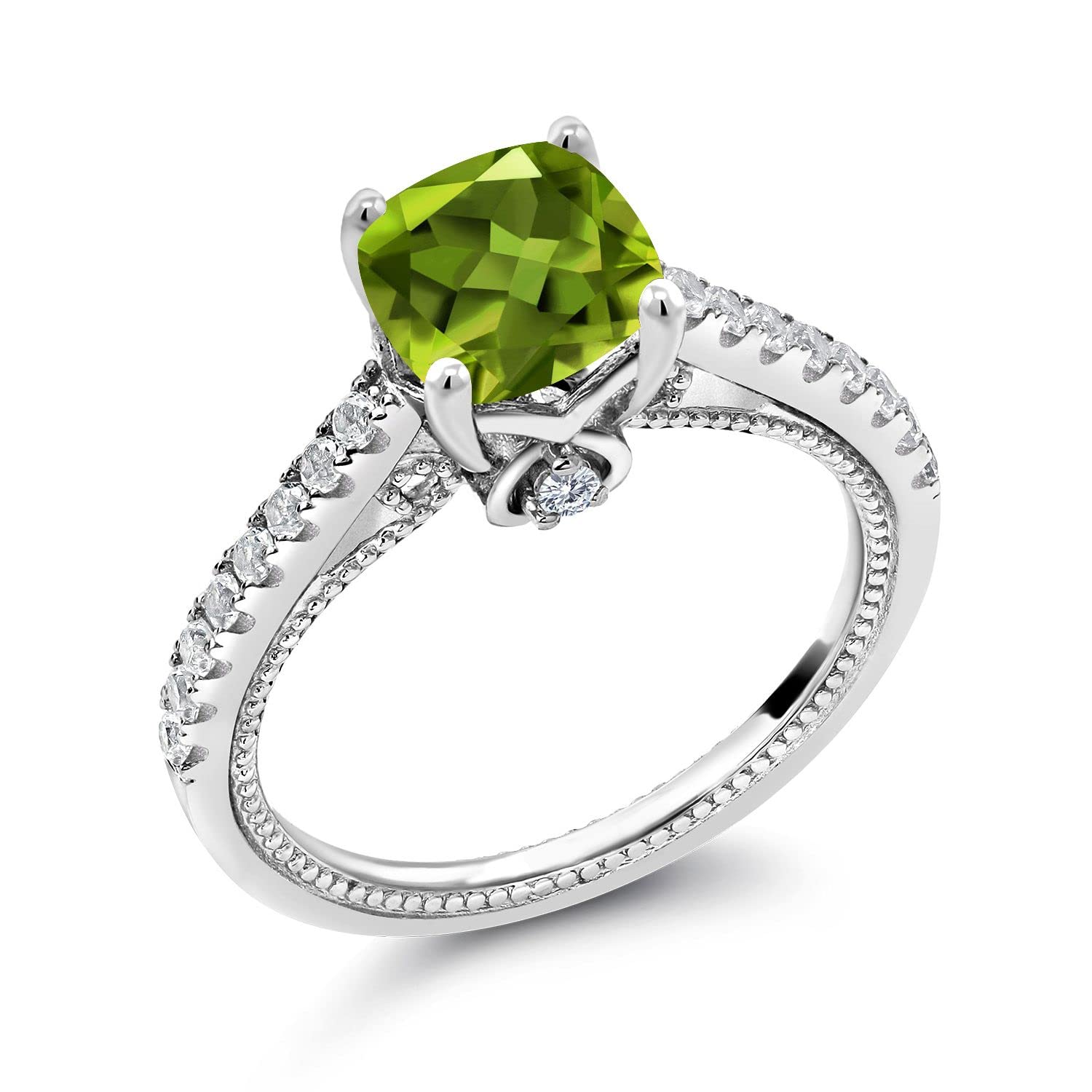 925 ペリドット リング サイズ11 Amazon | [Gem Stone King] 2カラット 天然石 ペリドット リング